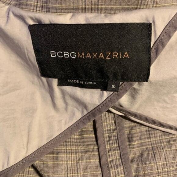 BCBG MaxAzria Plaid Blazer Jacket Career Business Tan Size Small - Picture 4 of 5